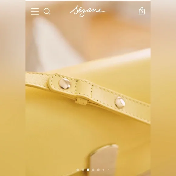 Sezane Mini Milo Classic Pastel Bag. Butter Yellow color - Picture 10 of 12